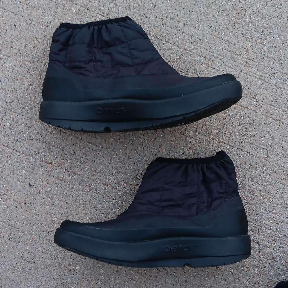 Oofos Oomg Bootie Black Recovery Comfort Ankle Boots - Picture 6 of 8